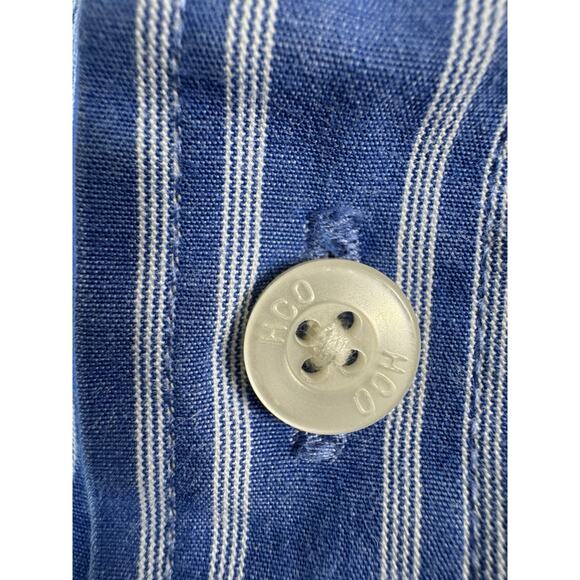 Hollister Men’s Surfer Cut Long Sleeve Striped Shirt S Button Front Y2K Beachy - Picture 4 of 10